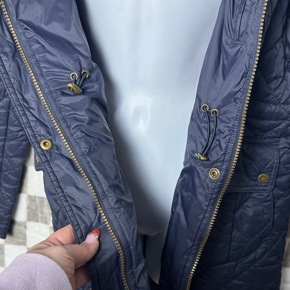 Barbour Navy Quilted Women's Jacket Parka 8 - Picture 13 of 13
